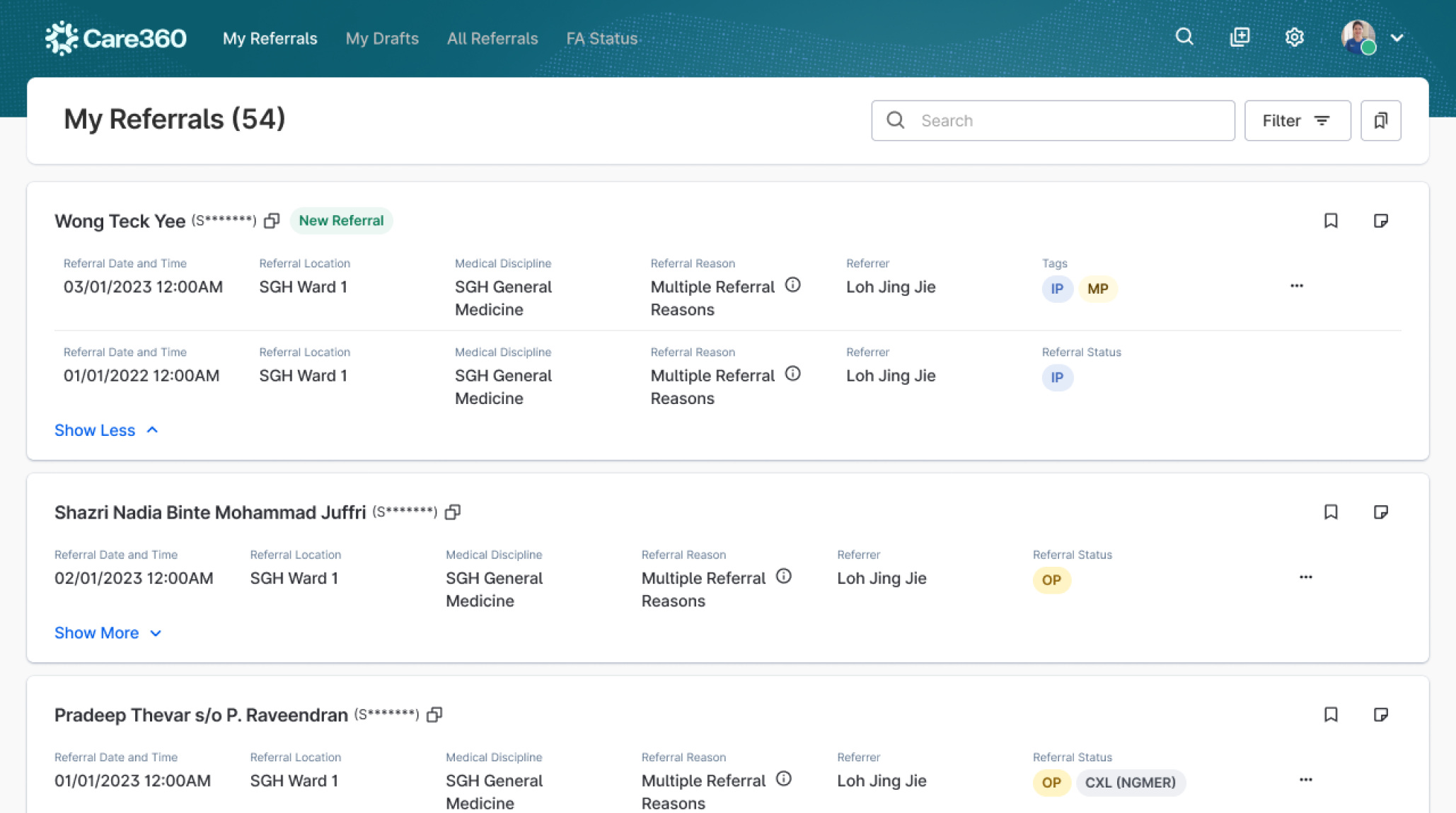 Screenshot of Care360